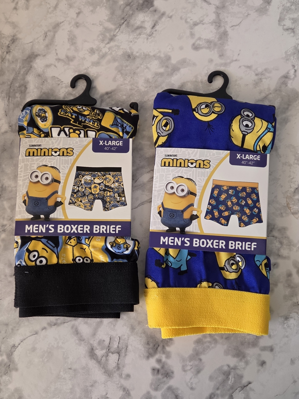 Minions Men’s Boxer Briefs Set of 2 -  X-Large – Blue & Yellow